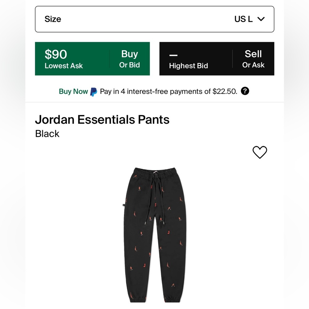 Black Jordan Essential Sweatpants